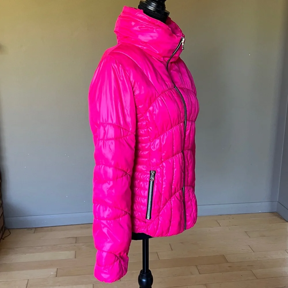 Guess Women's Pink Quilted Puffer Jacket Medium - Picture 4 of 10